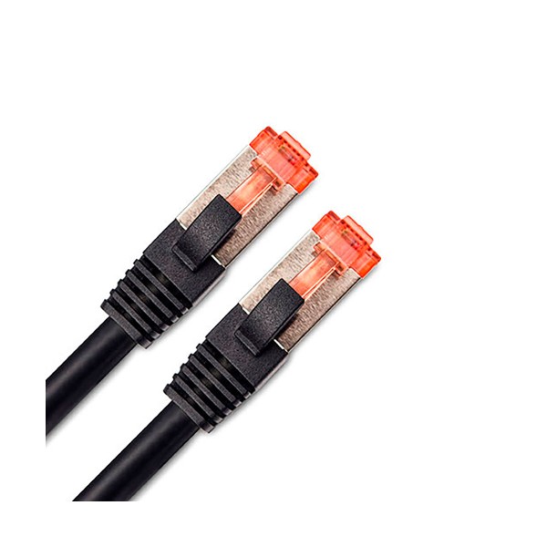 Dcu cable de red cat 6a s/stp 1 metro negro conector rojo datos a alta velocidad
