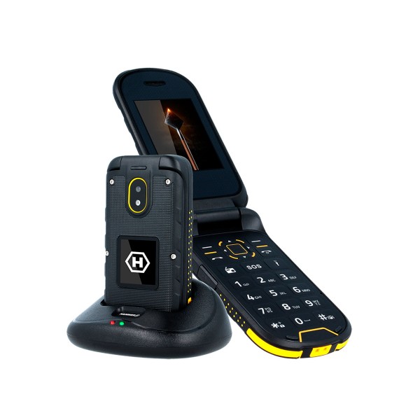 Myphone hammer bow+ negro amarillo móvil resistente ip68 3g dual sim 2.4'' cámara 2mp bluetooth incluye base de carga