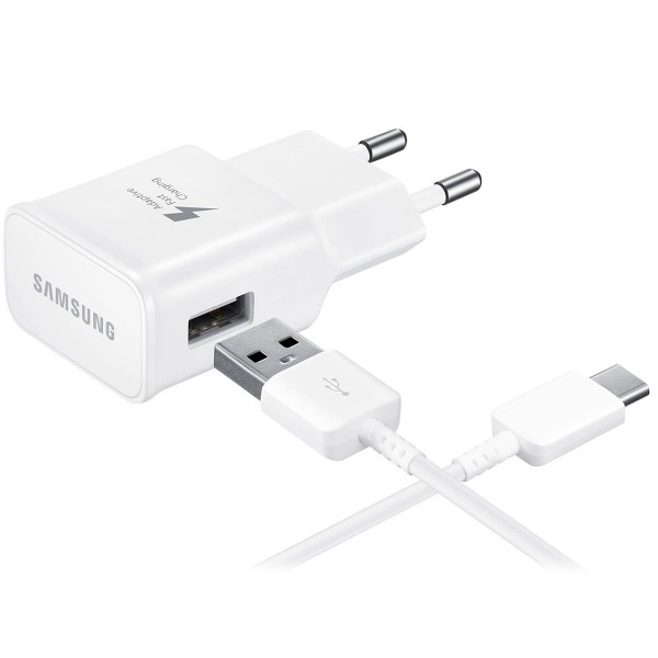 Samsung ep-ta20e blanco cargador de 15w con carga rápida y cable usb tipo-c