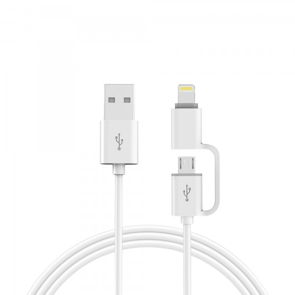 Cable cargador usb/lightning+micro