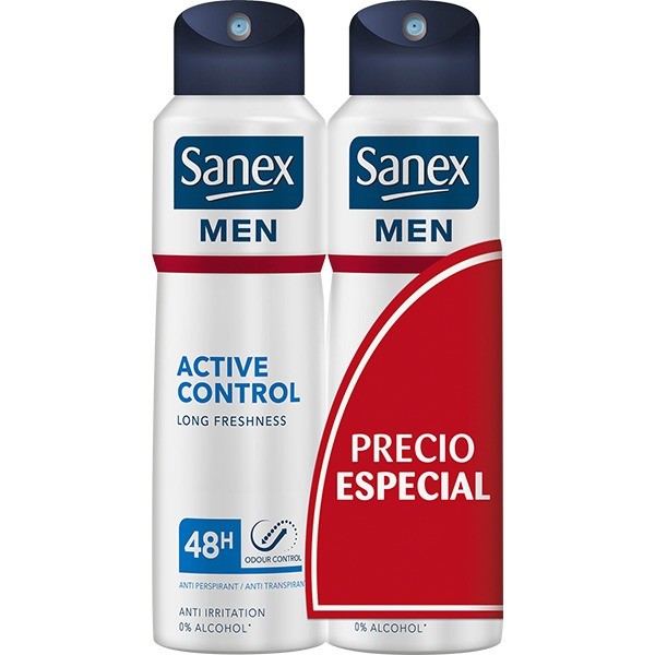 Sanex men active control 48h spray 200 ml + 200 ml