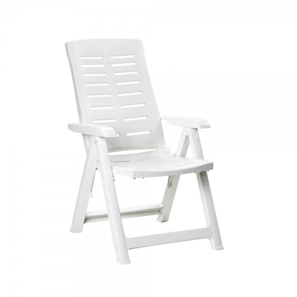 Silla plegable multiposicionnes color blanco
