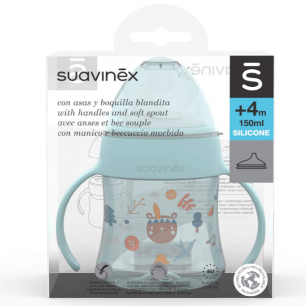 Suavinex Biberon con Asas Silicona 4m 150 ml