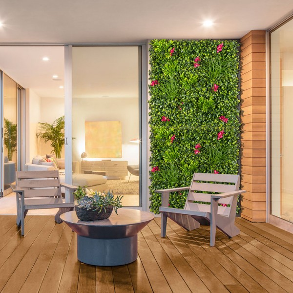 Jardín vertical "villa" imitación flores buganvilla 1x1m nortene