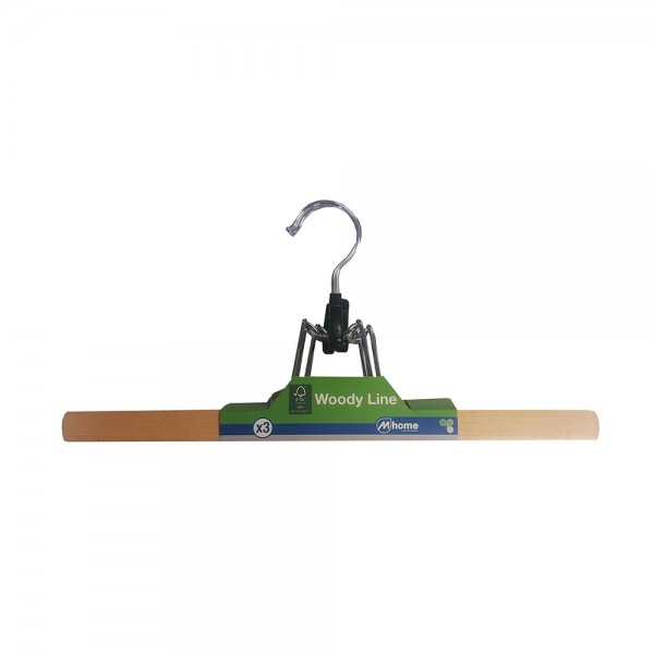 Perchas de madera ecológica fsc 35 x 2 x 16 cm, 3 uds