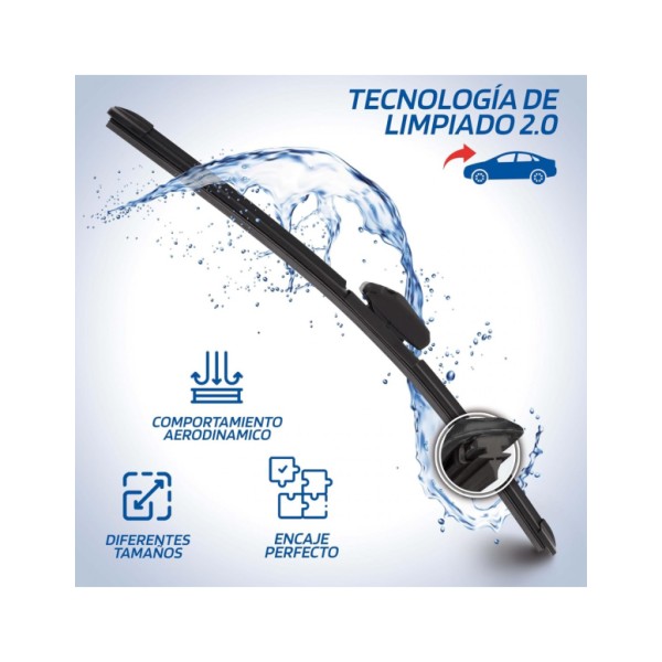 Escobilla Limpiaparabrisas Modelo Ultra Flex Series 24" 61 cm 1 Unidad con 8 Adaptadores Escobilla Limpiaparabrisas Modelo Ultra Flex Series 24" 61 cm 1 Unidad con 8 Adaptadores