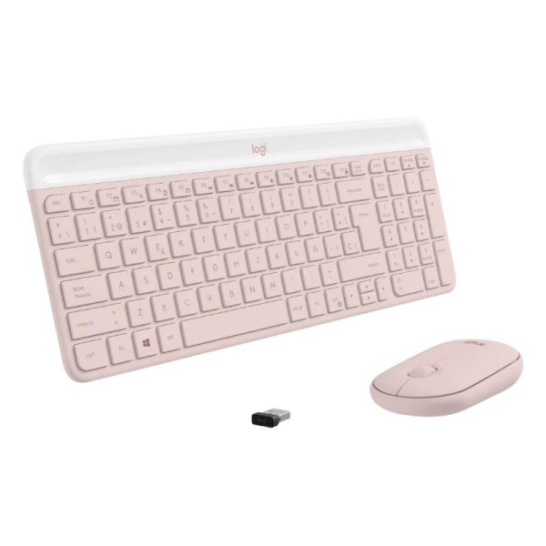 Logitech mk470 teclado+raton rosa