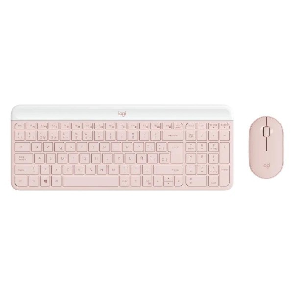 Logitech mk470 teclado+raton rosa
