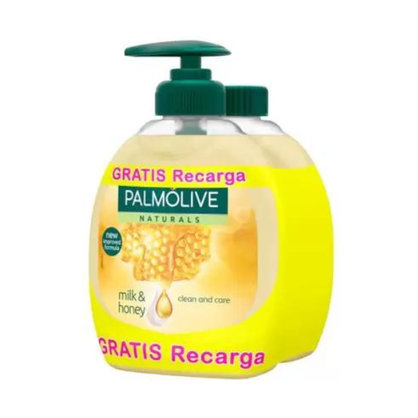 Palmolive jabón de manos leche y miel dosificador 300 ml + recarga gratis Palmolive jabón de manos leche y miel dosificador 300 ml + recarga gratis