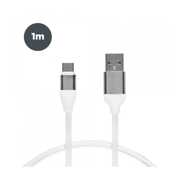 Ksix bxcusb2c02 blanco / cable usb-a (m) a usb-c (m) 1 metro