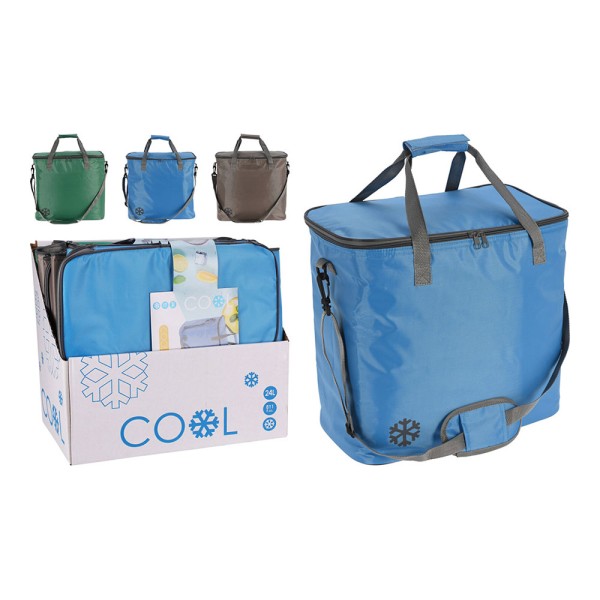 Nevera tipo bolsa 24 l ribete negro, colores surtidos, 38 x 21 x 37 cm