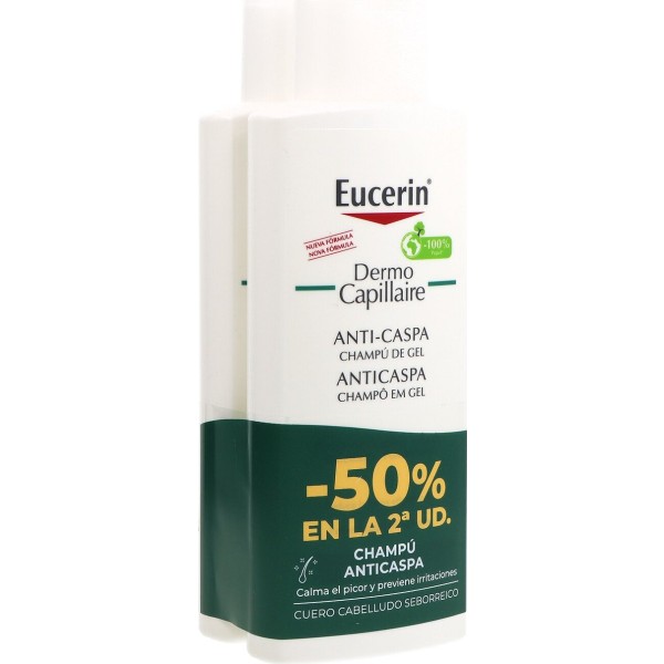 Eucerin Dermocapillaire Champú Gel Anticaspa Grasa Duplo 2x250ml Promo