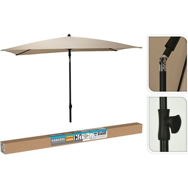 Parasol rectangular beige, 125 x 200 cm